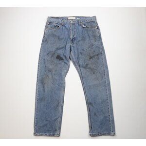 Vintage Y2K 2003 Levis 505 Mens 38x32 Thrashed Regular Straight Leg Jeans Blue